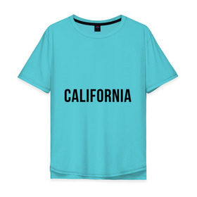 Мужская футболка хлопок Oversize с принтом California (Los Angeles) в Кировске, 100% хлопок | свободный крой, круглый ворот, “спинка” длиннее передней части | 