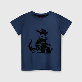 Детская футболка хлопок с принтом Gangsta rat (Banksy) в Кировске, 100% хлопок | круглый вырез горловины, полуприлегающий силуэт, длина до линии бедер | Тематика изображения на принте: бэнкси | гангстер | граффити | грызун | мышь | хомяк