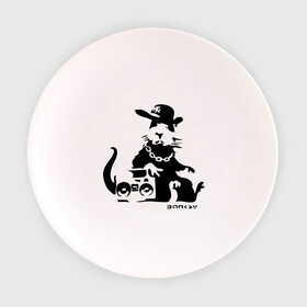 Тарелка 3D с принтом Gangsta rat (Banksy) в Кировске, фарфор | диаметр - 210 мм
диаметр для нанесения принта - 120 мм | бэнкси | гангстер | граффити | грызун | мышь | хомяк