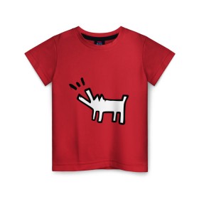 Детская футболка хлопок с принтом Собака (Banksy) в Кировске, 100% хлопок | круглый вырез горловины, полуприлегающий силуэт, длина до линии бедер | Тематика изображения на принте: dog | бэнкси | граффити
