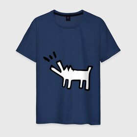 Мужская футболка хлопок с принтом Собака (Banksy) в Кировске, 100% хлопок | прямой крой, круглый вырез горловины, длина до линии бедер, слегка спущенное плечо. | dog | бэнкси | граффити