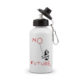 Бутылка спортивная с принтом No future Banksy в Кировске, металл | емкость — 500 мл, в комплекте две пластиковые крышки и карабин для крепления | Тематика изображения на принте: banksy | бэнкси | графити | граффити | стрит арт