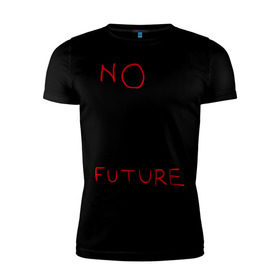 Мужская футболка премиум с принтом No future Banksy в Кировске, 92% хлопок, 8% лайкра | приталенный силуэт, круглый вырез ворота, длина до линии бедра, короткий рукав | banksy | бэнкси | графити | граффити | стрит арт