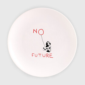Тарелка 3D с принтом No future Banksy в Кировске, фарфор | диаметр - 210 мм
диаметр для нанесения принта - 120 мм | Тематика изображения на принте: banksy | бэнкси | графити | граффити | стрит арт
