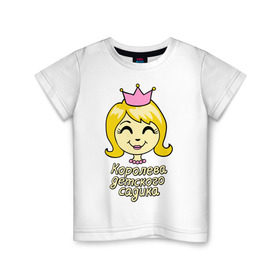Детская футболка хлопок с принтом Королева детского сада в Кировске, 100% хлопок | круглый вырез горловины, полуприлегающий силуэт, длина до линии бедер | девочкам | детские | детям | для девочек | для детей | королева | королева детского садика
