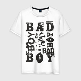 Мужская футболка хлопок с принтом Bad boy в Кировске, 100% хлопок | прямой крой, круглый вырез горловины, длина до линии бедер, слегка спущенное плечо. | бэд бой