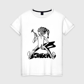Женская футболка хлопок с принтом Zabey в Кировске, 100% хлопок | прямой крой, круглый вырез горловины, длина до линии бедер, слегка спущенное плечо | буратино | забей