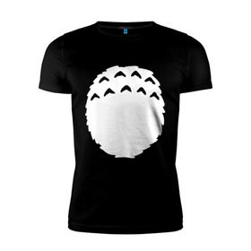 Мужская футболка премиум с принтом Тоторо грудь в Кировске, 92% хлопок, 8% лайкра | приталенный силуэт, круглый вырез ворота, длина до линии бедра, короткий рукав | anime | totoro | аниме | тоторо