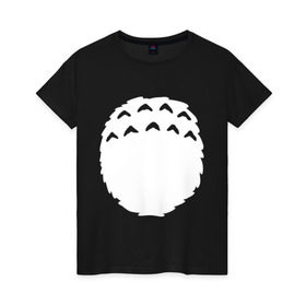 Женская футболка хлопок с принтом Тоторо грудь в Кировске, 100% хлопок | прямой крой, круглый вырез горловины, длина до линии бедер, слегка спущенное плечо | anime | totoro | аниме | тоторо