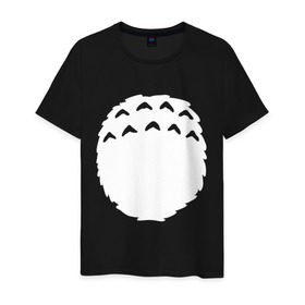 Мужская футболка хлопок с принтом Тоторо грудь в Кировске, 100% хлопок | прямой крой, круглый вырез горловины, длина до линии бедер, слегка спущенное плечо. | anime | totoro | аниме | тоторо