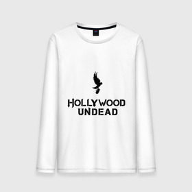 Мужской лонгслив хлопок с принтом Hollywood Undead logo в Кировске, 100% хлопок |  | Тематика изображения на принте: hollywood undead | hu | hu mask one color | undead | рок реп группа hollywood undead