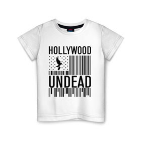 Детская футболка хлопок с принтом Hollywood Undead flag в Кировске, 100% хлопок | круглый вырез горловины, полуприлегающий силуэт, длина до линии бедер | hollywood undead | hu | hu mask one color | undead | птица с гранатой | рок реп группа hollywood undead