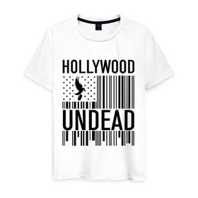 Мужская футболка хлопок с принтом Hollywood Undead flag в Кировске, 100% хлопок | прямой крой, круглый вырез горловины, длина до линии бедер, слегка спущенное плечо. | hollywood undead | hu | hu mask one color | undead | птица с гранатой | рок реп группа hollywood undead