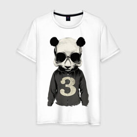 Мужская футболка хлопок с принтом Brutal pand в Кировске, 100% хлопок | прямой крой, круглый вырез горловины, длина до линии бедер, слегка спущенное плечо. | панда