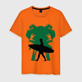 Мужская футболка хлопок с принтом Surfingist в Кировске, 100% хлопок | прямой крой, круглый вырез горловины, длина до линии бедер, слегка спущенное плечо. | летние | лето | на лето | серфинг | серфингист