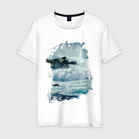 Мужская футболка хлопок с принтом Seaside в Кировске, 100% хлопок | прямой крой, круглый вырез горловины, длина до линии бедер, слегка спущенное плечо. | летние | лето | море | на лето | океан | побережье