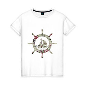 Женская футболка хлопок с принтом Flower Wheel в Кировске, 100% хлопок | прямой крой, круглый вырез горловины, длина до линии бедер, слегка спущенное плечо | 