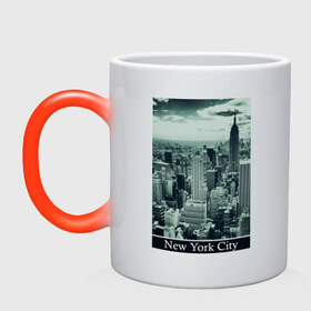Кружка хамелеон с принтом NY City в Кировске, керамика | меняет цвет при нагревании, емкость 330 мл | Тематика изображения на принте: new york | new york city | nyc | urban style | город | города | нью йорк | урбан