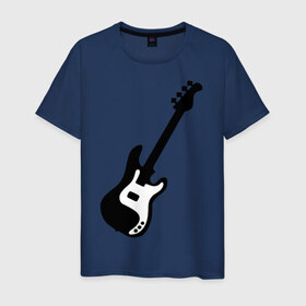 Мужская футболка хлопок с принтом Гитара в Кировске, 100% хлопок | прямой крой, круглый вырез горловины, длина до линии бедер, слегка спущенное плечо. | gitar | music | бас | музыка | музыкальные инструменты | электрогитара