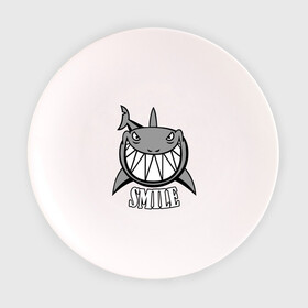 Тарелка с принтом Акула улыбается в Кировске, фарфор | диаметр - 210 мм
диаметр для нанесения принта - 120 мм | животные | зубы | оскал | пасть | улыбка | хищник