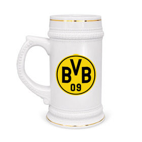Кружка пивная с принтом Borussia Dortmund в Кировске,  керамика (Материал выдерживает высокую температуру, стоит избегать резкого перепада температур) |  объем 630 мл | боруссия | дортмунд