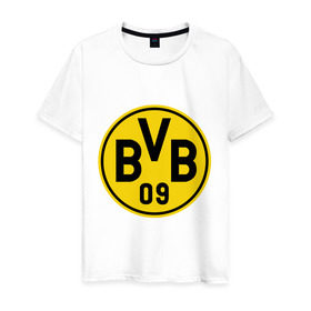 Мужская футболка хлопок с принтом Borussia Dortmund в Кировске, 100% хлопок | прямой крой, круглый вырез горловины, длина до линии бедер, слегка спущенное плечо. | Тематика изображения на принте: боруссия | дортмунд