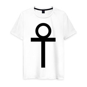 Мужская футболка хлопок с принтом Анкх в Кировске, 100% хлопок | прямой крой, круглый вырез горловины, длина до линии бедер, слегка спущенное плечо. | gothic | готам | готика | готический | знак | руна | символ