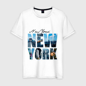 Мужская футболка хлопок с принтом Надпись NY в Кировске, 100% хлопок | прямой крой, круглый вырез горловины, длина до линии бедер, слегка спущенное плечо. | new york | ny | nyc | urban | город | города | нью йорк | урбан