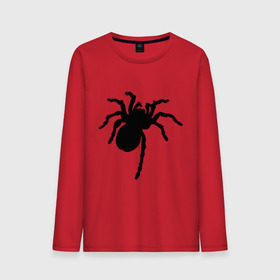 Мужской лонгслив хлопок с принтом Паук (spider) в Кировске, 100% хлопок |  | насекомые | паутина | паучок | черная вдова | черный паук