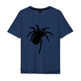 Мужская футболка хлопок Oversize с принтом Паук (spider) в Кировске, 100% хлопок | свободный крой, круглый ворот, “спинка” длиннее передней части | насекомые | паутина | паучок | черная вдова | черный паук