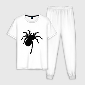 Мужская пижама хлопок с принтом Паук (spider) в Кировске, 100% хлопок | брюки и футболка прямого кроя, без карманов, на брюках мягкая резинка на поясе и по низу штанин
 | насекомые | паутина | паучок | черная вдова | черный паук