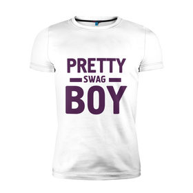 Мужская футболка премиум с принтом Pretty swag boy в Кировске, 92% хлопок, 8% лайкра | приталенный силуэт, круглый вырез ворота, длина до линии бедра, короткий рукав | парень | сваг | свэг