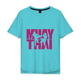 Мужская футболка хлопок Oversize с принтом Muay thai в Кировске, 100% хлопок | свободный крой, круглый ворот, “спинка” длиннее передней части | муай тай