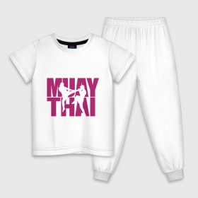 Детская пижама хлопок с принтом Muay thai в Кировске, 100% хлопок |  брюки и футболка прямого кроя, без карманов, на брюках мягкая резинка на поясе и по низу штанин
 | муай тай
