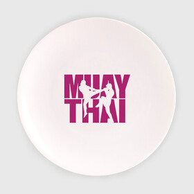 Тарелка с принтом Muay thai в Кировске, фарфор | диаметр - 210 мм
диаметр для нанесения принта - 120 мм | муай тай