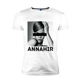 Мужская футболка премиум с принтом Rihanna в Кировске, 92% хлопок, 8% лайкра | приталенный силуэт, круглый вырез ворота, длина до линии бедра, короткий рукав | актирса | голливуд rihanna | звезды | знаменитости | певица | рианна