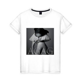 Женская футболка хлопок с принтом Ydal Agag в Кировске, 100% хлопок | прямой крой, круглый вырез горловины, длина до линии бедер, слегка спущенное плечо | lady gaga | актирса | голливуд | звезды | знаменитости | леди гага | певица