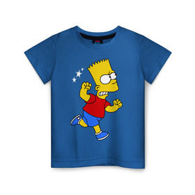 Детская футболка хлопок с принтом Барт бой без правил в Кировске, 100% хлопок | круглый вырез горловины, полуприлегающий силуэт, длина до линии бедер | bart simpson | simpsons | барт симпсон | драка | симпсоны