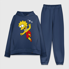 Женский костюм хлопок Oversize с принтом Лиза бой без правил в Кировске,  |  | lisa simpson | simpsons | драка | лиза симпсон | симпсоны