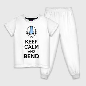 Детская пижама хлопок с принтом Keep calm and bend в Кировске, 100% хлопок |  брюки и футболка прямого кроя, без карманов, на брюках мягкая резинка на поясе и по низу штанин
 | 