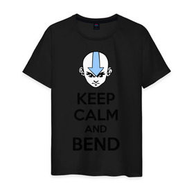 Мужская футболка хлопок с принтом Keep calm and bend в Кировске, 100% хлопок | прямой крой, круглый вырез горловины, длина до линии бедер, слегка спущенное плечо. | 