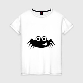 Женская футболка хлопок с принтом Весёлый паучок в Кировске, 100% хлопок | прямой крой, круглый вырез горловины, длина до линии бедер, слегка спущенное плечо | насекомые | паук