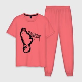 Мужская пижама хлопок с принтом Hollywood undead (graffiti) в Кировске, 100% хлопок | брюки и футболка прямого кроя, без карманов, на брюках мягкая резинка на поясе и по низу штанин
 | хип хоп