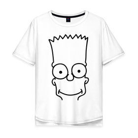 Мужская футболка хлопок Oversize с принтом Барт лицо в Кировске, 100% хлопок | свободный крой, круглый ворот, “спинка” длиннее передней части | simpsons | мультики | мультфильмы | симпсоны