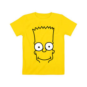 Детская футболка хлопок с принтом Барт лицо в Кировске, 100% хлопок | круглый вырез горловины, полуприлегающий силуэт, длина до линии бедер | simpsons | мультики | мультфильмы | симпсоны