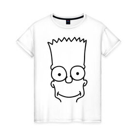Женская футболка хлопок с принтом Барт лицо в Кировске, 100% хлопок | прямой крой, круглый вырез горловины, длина до линии бедер, слегка спущенное плечо | simpsons | мультики | мультфильмы | симпсоны