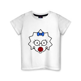 Детская футболка хлопок с принтом Мэгги лицо в Кировске, 100% хлопок | круглый вырез горловины, полуприлегающий силуэт, длина до линии бедер | simpsons | мультики | мультфильм | симпсоны | симсоны