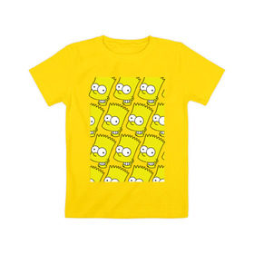 Детская футболка хлопок с принтом Узор Барт Симпсон в Кировске, 100% хлопок | круглый вырез горловины, полуприлегающий силуэт, длина до линии бедер | simpsons | мультик | мультфильм | симпсоны | симсоны
