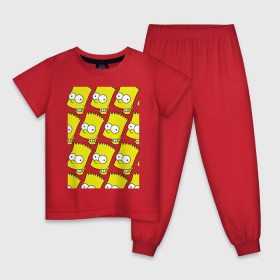 Детская пижама хлопок с принтом Узор Барт Симпсон в Кировске, 100% хлопок |  брюки и футболка прямого кроя, без карманов, на брюках мягкая резинка на поясе и по низу штанин
 | simpsons | мультик | мультфильм | симпсоны | симсоны
