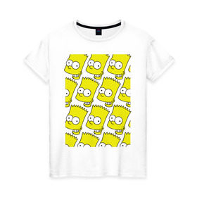 Женская футболка хлопок с принтом Узор Барт Симпсон в Кировске, 100% хлопок | прямой крой, круглый вырез горловины, длина до линии бедер, слегка спущенное плечо | simpsons | мультик | мультфильм | симпсоны | симсоны